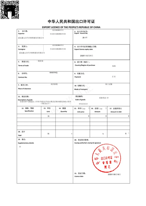 Ghana · Export licence