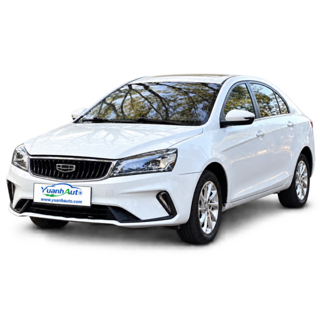 2020 Geely Emgrand white sedan, front-left view
