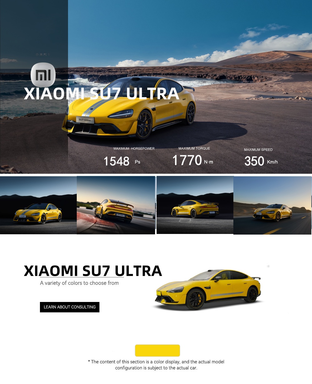 Medium -large Car Popular Pure Electric Xiao Mi SU7 2024 700km Ultra Max Version Double Motor New Energy Vehicles