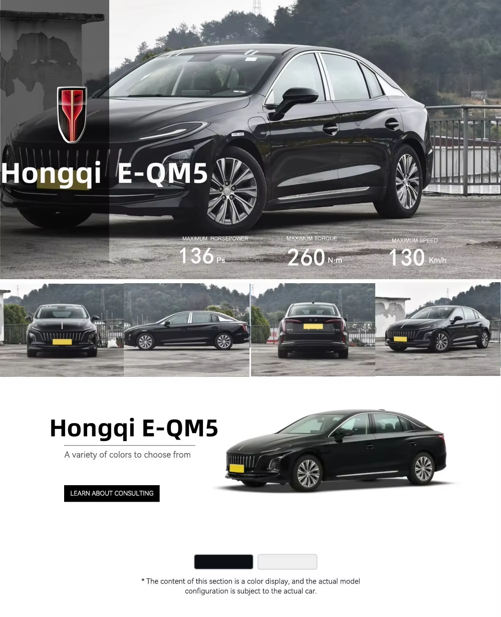2024 2025 New Car Hongqi Eqm5 New Energy Vehicle Faw Red Flag Electric Adult Ev 500km 560km 600km Range Hongqi Eqm5 in Stock