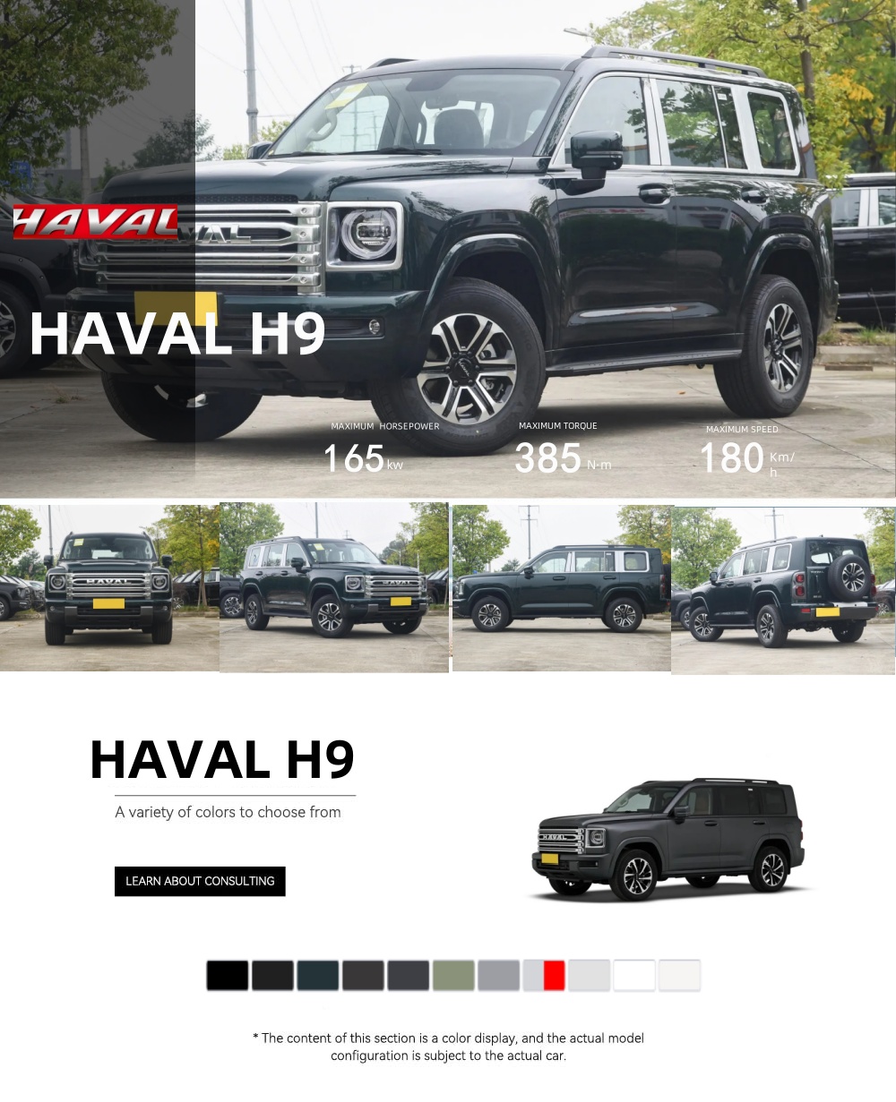 2024 Haval H9 Luxury 5-Door 5-Seater SUV Fast Shipping 2.0T 4WD Gasoline Car From China New Condition Leather Seats Rear Camera