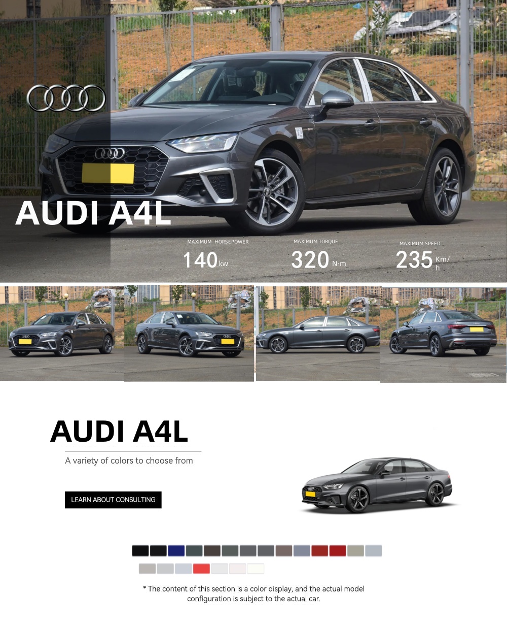 Nuevo Audi A4L TFSI 2024 de alta calidad, moderno y dinámico, sedán de 4 puertas y 5 asientos, fabricado en China. Vehículo nuevo a la venta.
