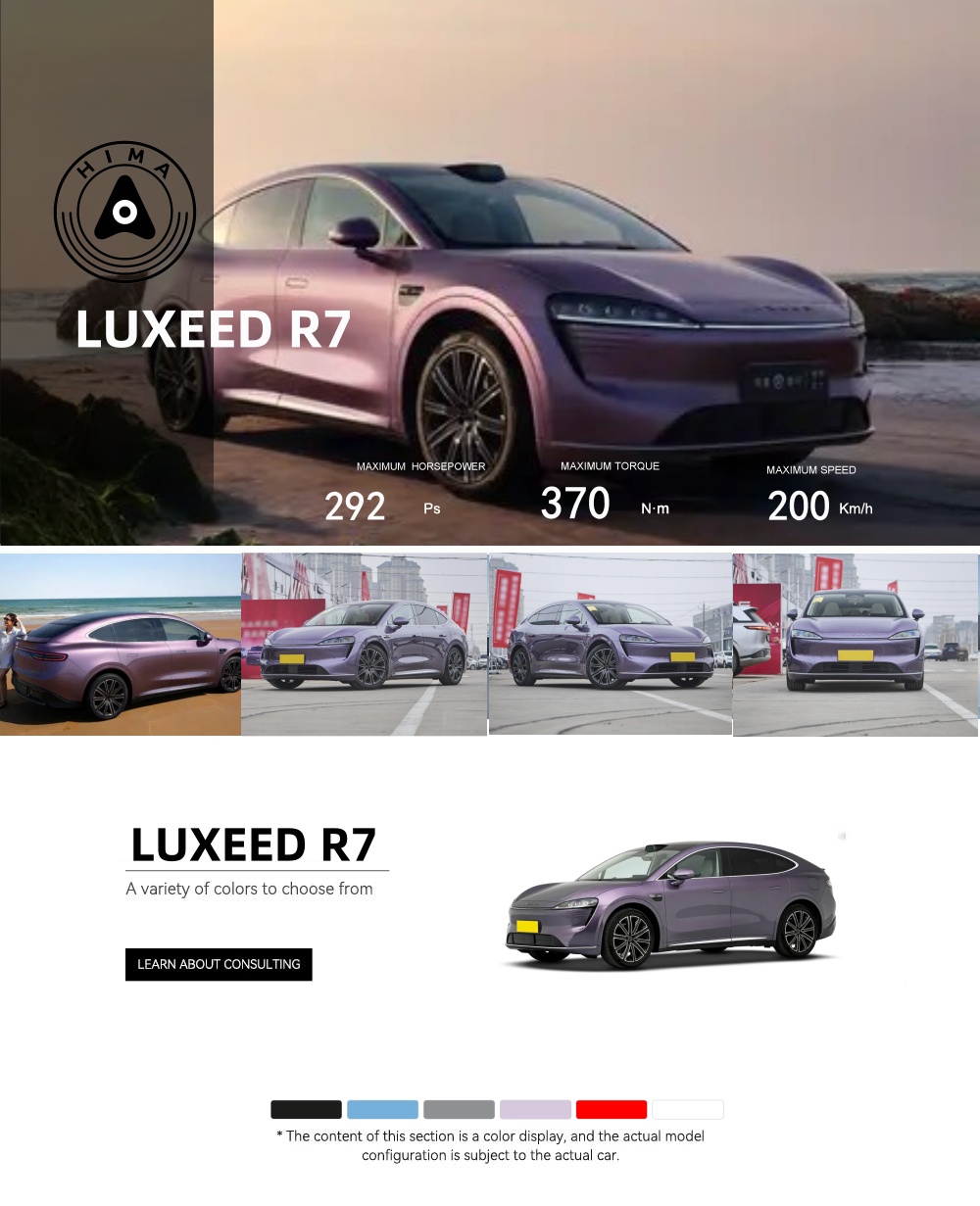 LUXEED R7 2024 Pre-Sale Electric Sedan Car 5-Seat RWD 2WD 4WD 855KM High-Speed New Energy Vehicle Hua Wei Chery Left Steering