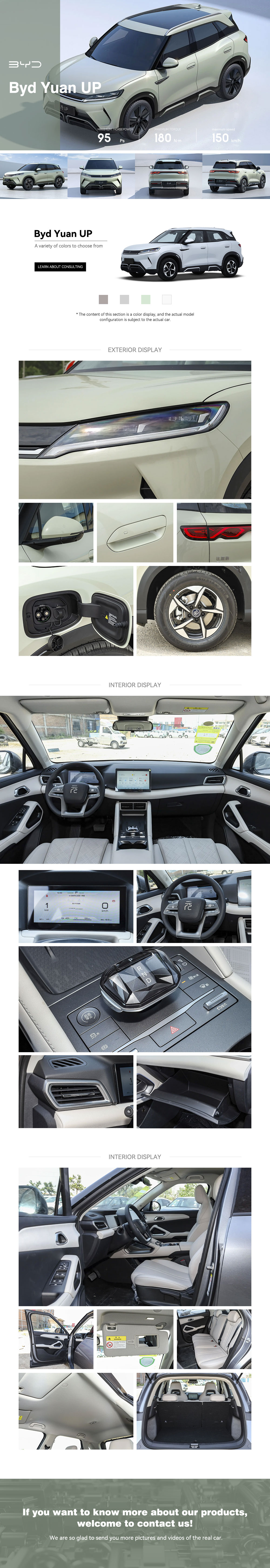 2024-2025 BYD Yuan up Pure Electric SUV Hot Sale EV Car New Energy Vehicle