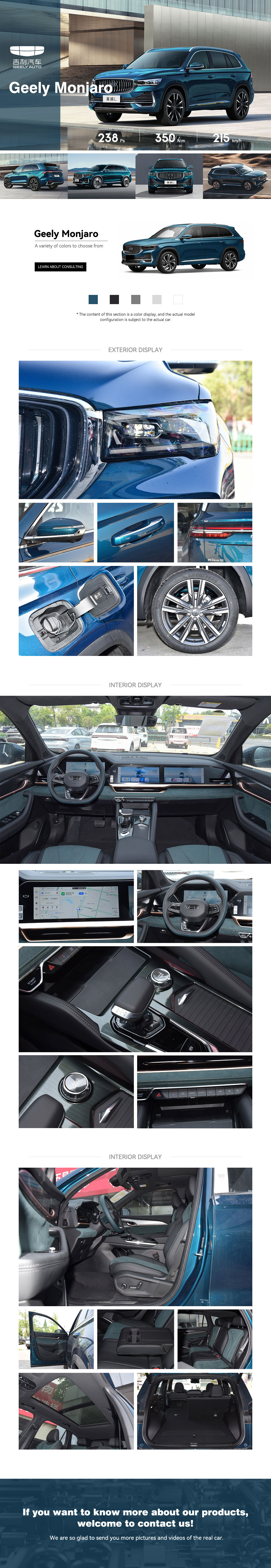 2025 2024 Geely Wholesale Second-hand New Energy Vehicles 5 Doors 5 Seats Suv Hybrid Supplier Price Geely Xingyue L New Ev Car