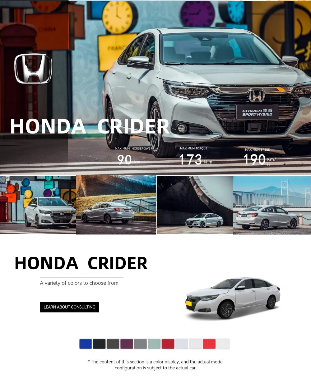 Used Honda Crider Lingpai 180 Turbo CVT Luxury Edition Compact Sedan Car Gasoline Honda Crider Sports Sedan Auto