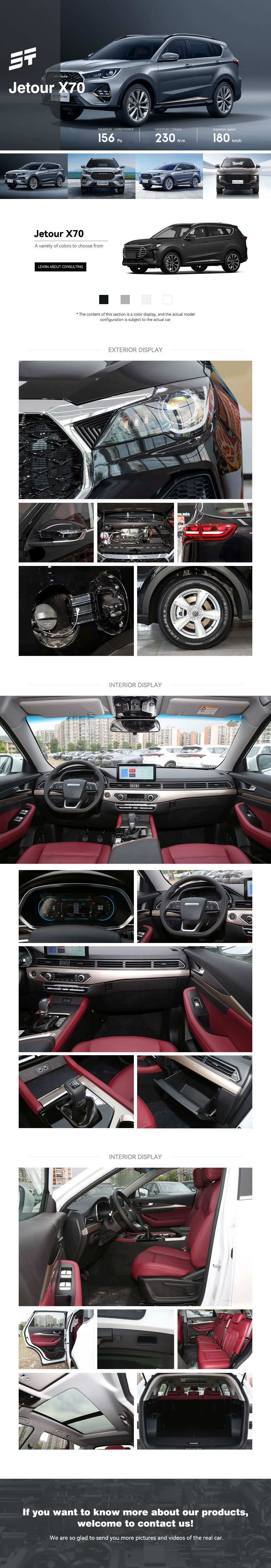 Coche de gran venta en China: Jetour X70 2025 1.5t DCT versión Yuexiang, SUV de gasolina de 5 puertas y 5 plazas, vehículos de gasolina económicos.
