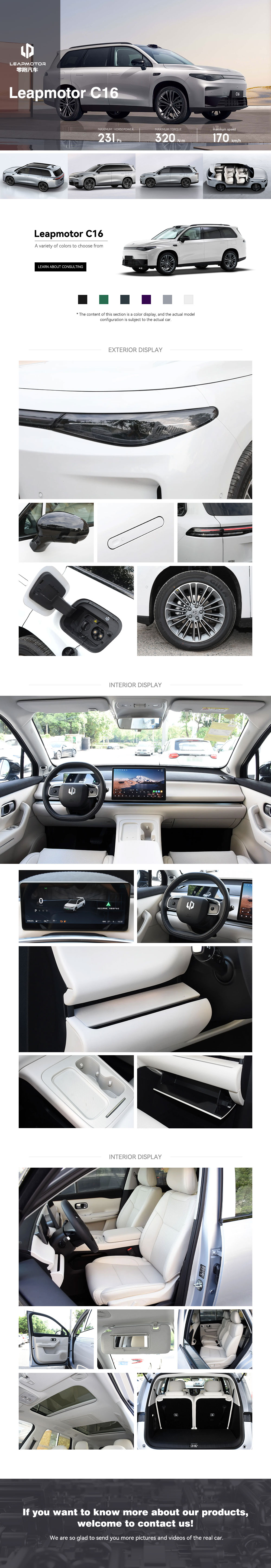 2024 China Leapmotor C16 2025 Extended-range Electric Suv 6 Seats Electric Car Adult