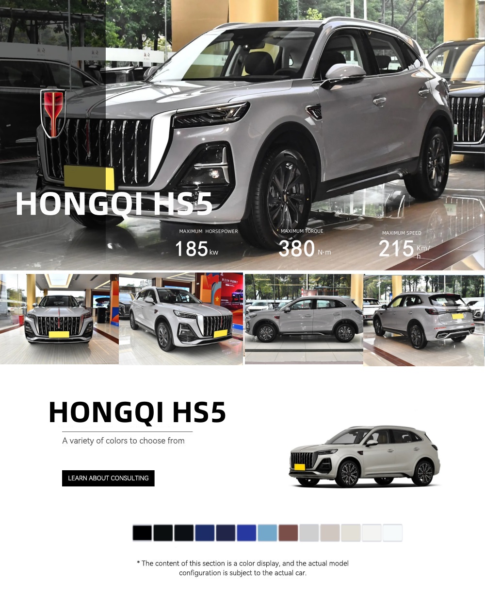Hongqi HS5 Medium SUV Gasoline Suv 2.0T 252Hp L4 8-speed AMT Fuel tank 64L Large Space Family Suv