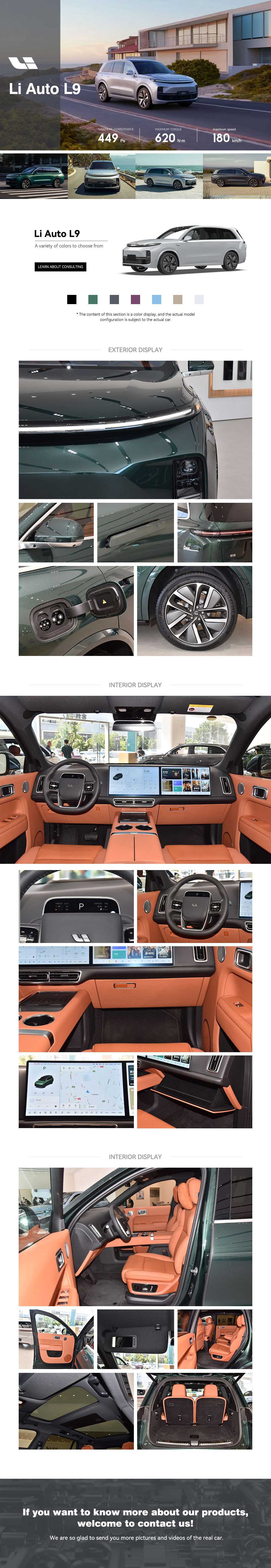 2024 New Car Lixiang L9 Max Hybrid Electric Cars