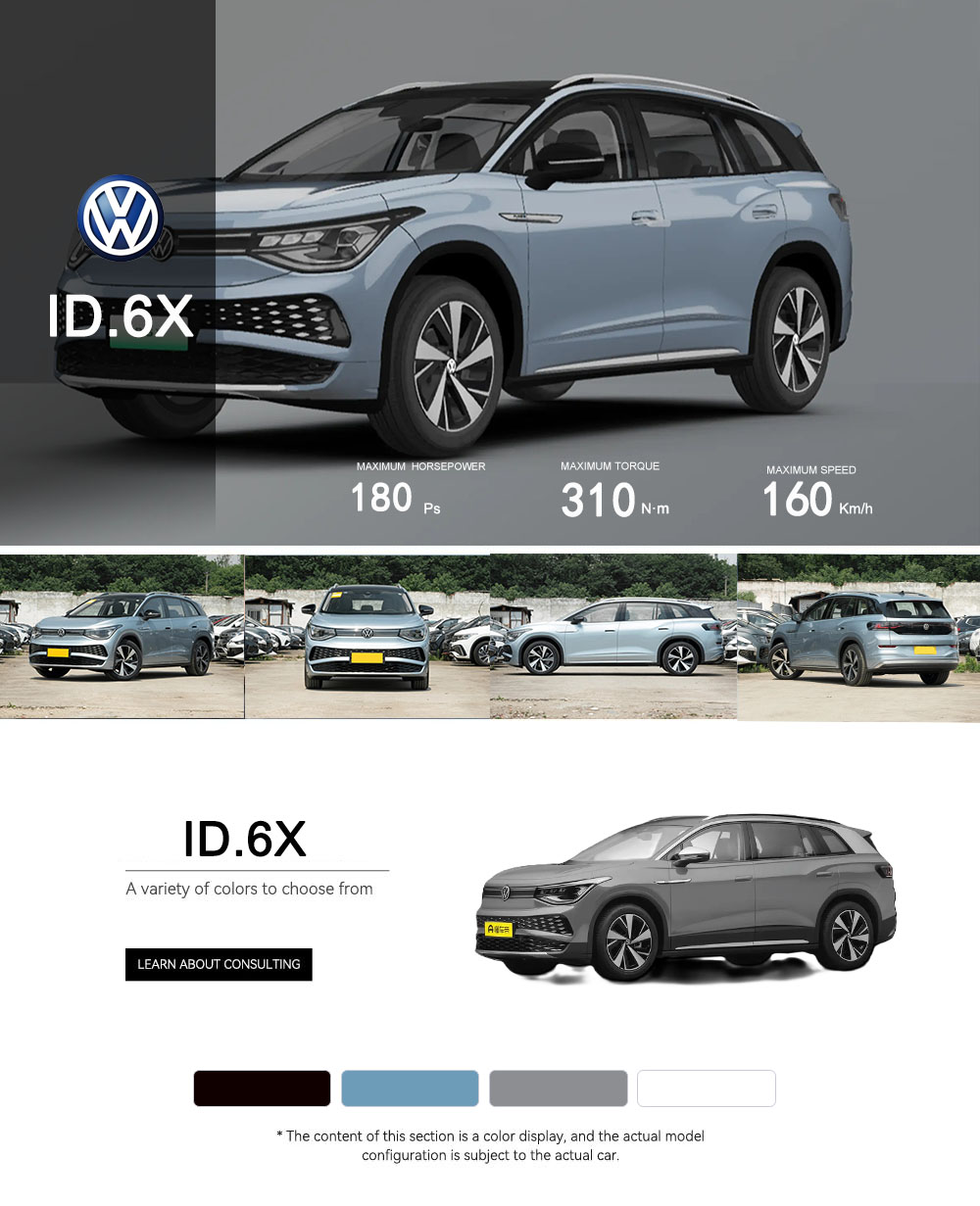 Volk Swagen ID 6X EV 4-Wheel Car VW ID4X/ID6X New Energy Vehicle Electric Cars for Volk Swagen ID4 ID6 Crozz Model for Sale