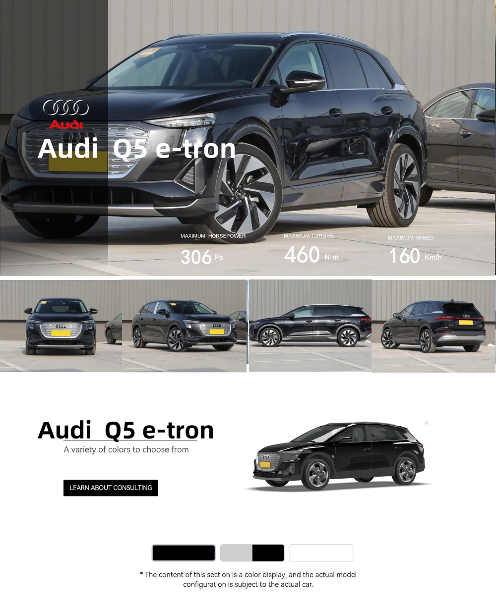 2024 2025 New Car Au Di Q5 E-tron Second Hand 6/7-Seat Medium Large SUV 204hp 306hp Range 550km Electric New Energy Vehicle