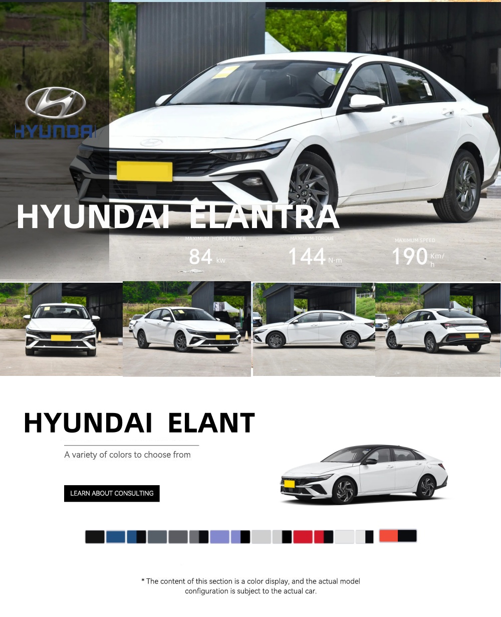 2024 Hot Sale 2023 1.5L Cvt Gls China Hyundai Elantra New Cars Suv Low Price Gasoline Car Made in China for Export