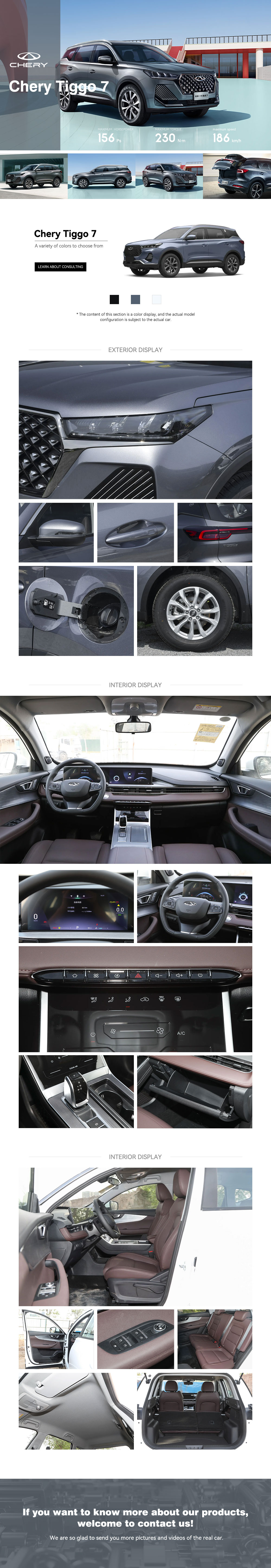 2025 Hot Selling Chery Left Hand Drive Car Battery 5-door 5-seat Suv Chinese Supplier Chery Tiggo 7 Pro Gasoline Car